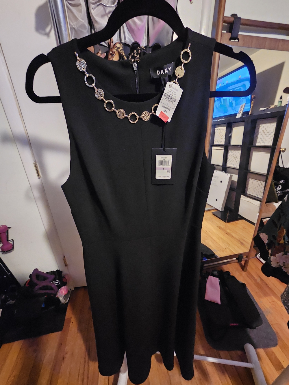 DKNY Black Sleeveless Sheath Dress NEW SIZE 6